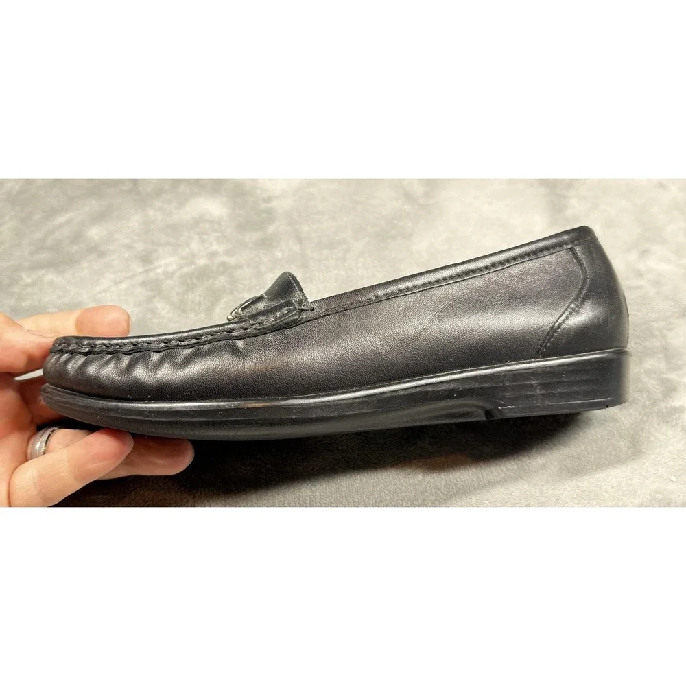 SAS Shoes Womens Size 7N Black‎ Leather Loafers Slip On Tripad Comfort Walking